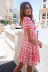 Hazel Mini Dress - Pink Gingham
