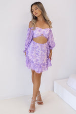 Jezzi Mini Dress - Lilac Floral