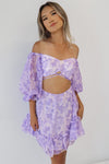 Jezzi Mini Dress - Lilac Floral