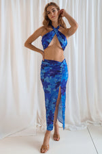 Kara Set Skirt - Blue Floral