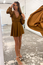 Karma Mini Dress - Brown