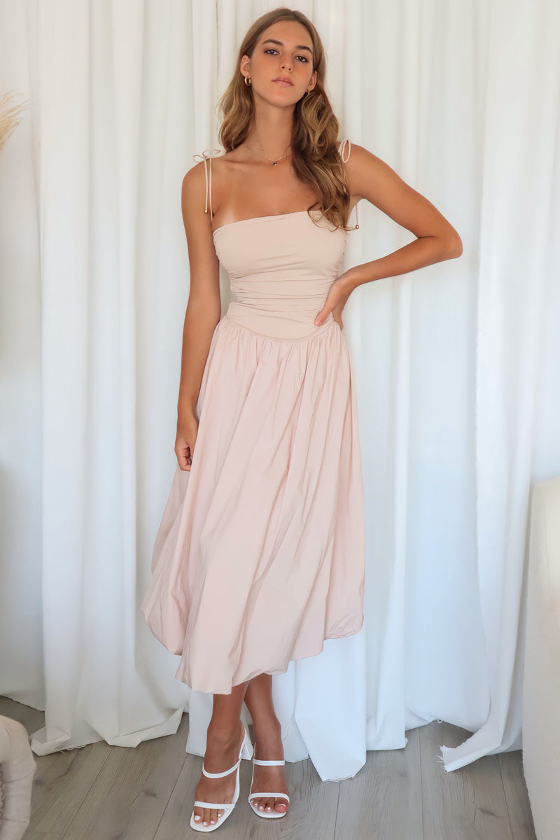 Katya Midi Dress - Nude