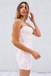 Kaya Mesh Dress - White/Pink Floral