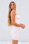 Kaya Mesh Dress - White/Pink Floral