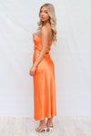 Kyra Satin Maxi Dress - Orange