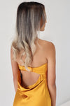 Kyra Satin Maxi Dress - Mustard