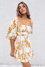 La Lune Dress - Orange Floral