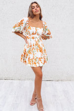 La Lune Dress - Orange Floral