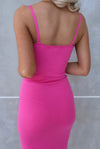 Laney Midi Dress - Hot Pink
