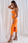 Lara Ribbed Midi - Orange