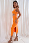 Lara Ribbed Midi - Orange