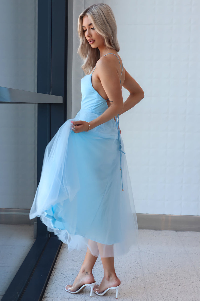 Pale blue deals tulle dress