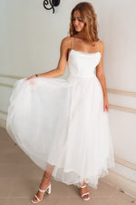 Latisha Tulle Midi Dress - White