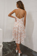 Lauren Midi Dress - Orange Floral