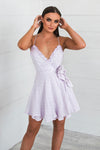 Polka Dot Wrap Dress - Lavender - Runway Goddess