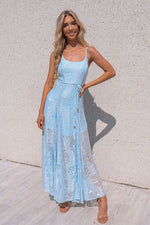 Leticia Lace Maxi Dress - Baby Blue - Runway Goddess