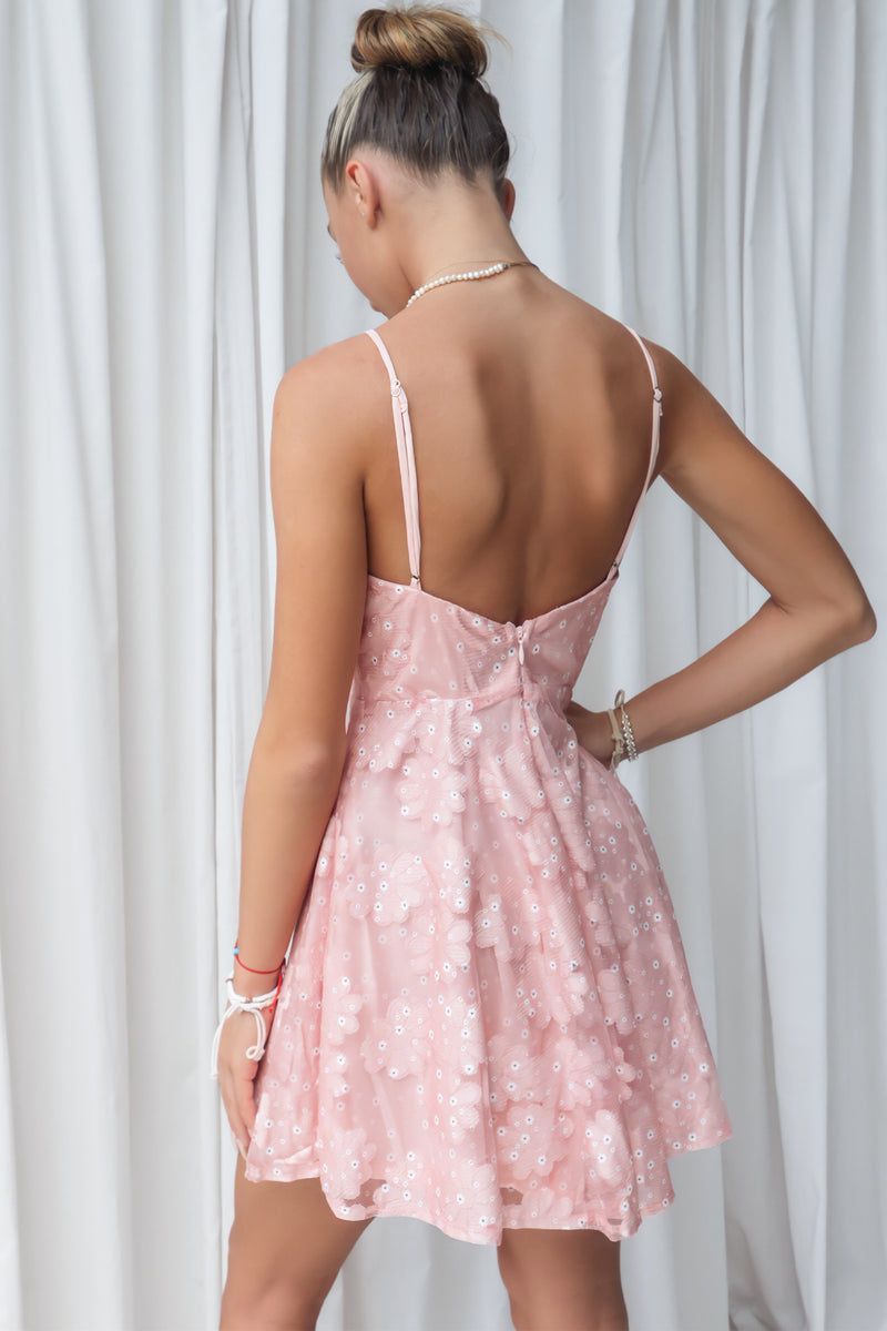 Lila Mini Dress - Pink Lace Floral Cowl Neck Semi Formal Picnic Date Runway Goddess Lila Mini Dress - Pink Lace Floral Cowl Neck Semi Formal Picnic Date Runway Goddess