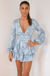 London Playsuit - Baby Blue Print