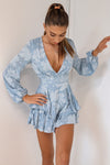 London Playsuit - Baby Blue Print