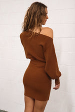 Louise Sweater Dress - Brown