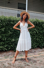 Lucianna Midi Dress - White - Runway Goddess