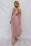 Maria Tulle Midi Dress - Blush Pink