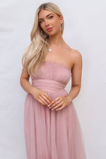 Maria Tulle Midi Dress - Blush Pink