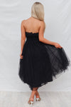 Maria Tulle Midi Dress - Black