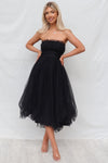 Maria Tulle Midi Dress - Black