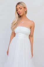 Maria Tulle Midi Dress - White