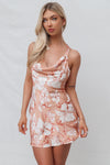 Marina Mini Dress - Peach Floral