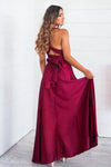 Satin Multiway Dress - Wine - Runway Goddess