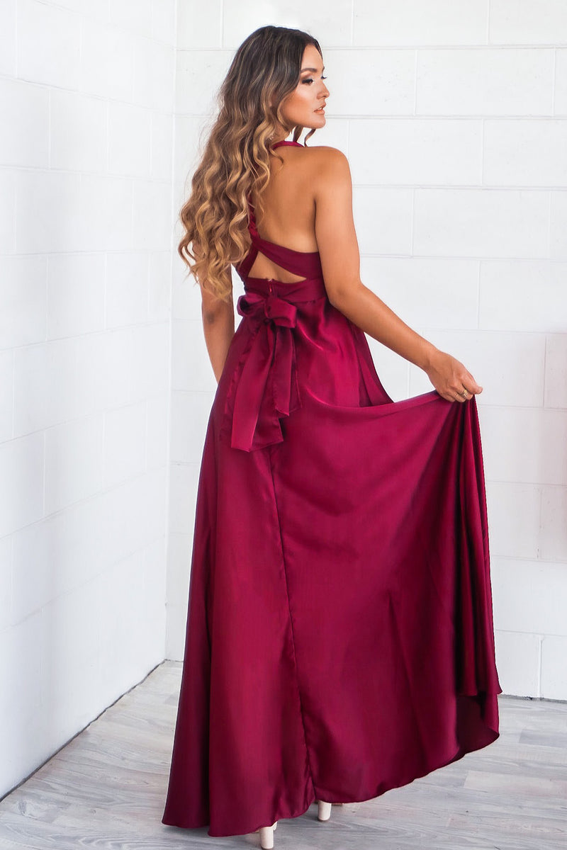 Satin multiway dress clearance