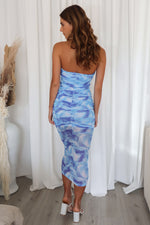 Masie Midi Dress - Blue Print