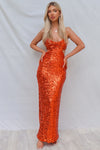 Mayna Sequin Gown - Orange