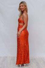 Mayna Sequin Gown - Orange