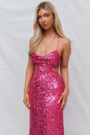 Mayna Sequin Gown - Fuchsia Pink