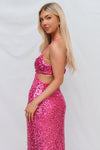 Mayna Sequin Gown - Fuchsia Pink