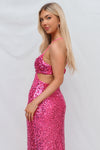 Mayna Sequin Gown - Fuchsia Pink