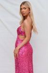 Mayna Sequin Gown - Fuchsia Pink