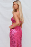 Mayna Sequin Gown - Fuchsia Pink