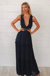 Navy Fawn Maxi Dress - Runway Goddess