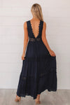 Navy Fawn Maxi Dress - Runway Goddess