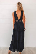 Navy Fawn Maxi Dress - Runway Goddess