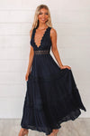 Navy Fawn Maxi Dress - Runway Goddess