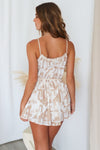 Nori Playsuit - Beige Print