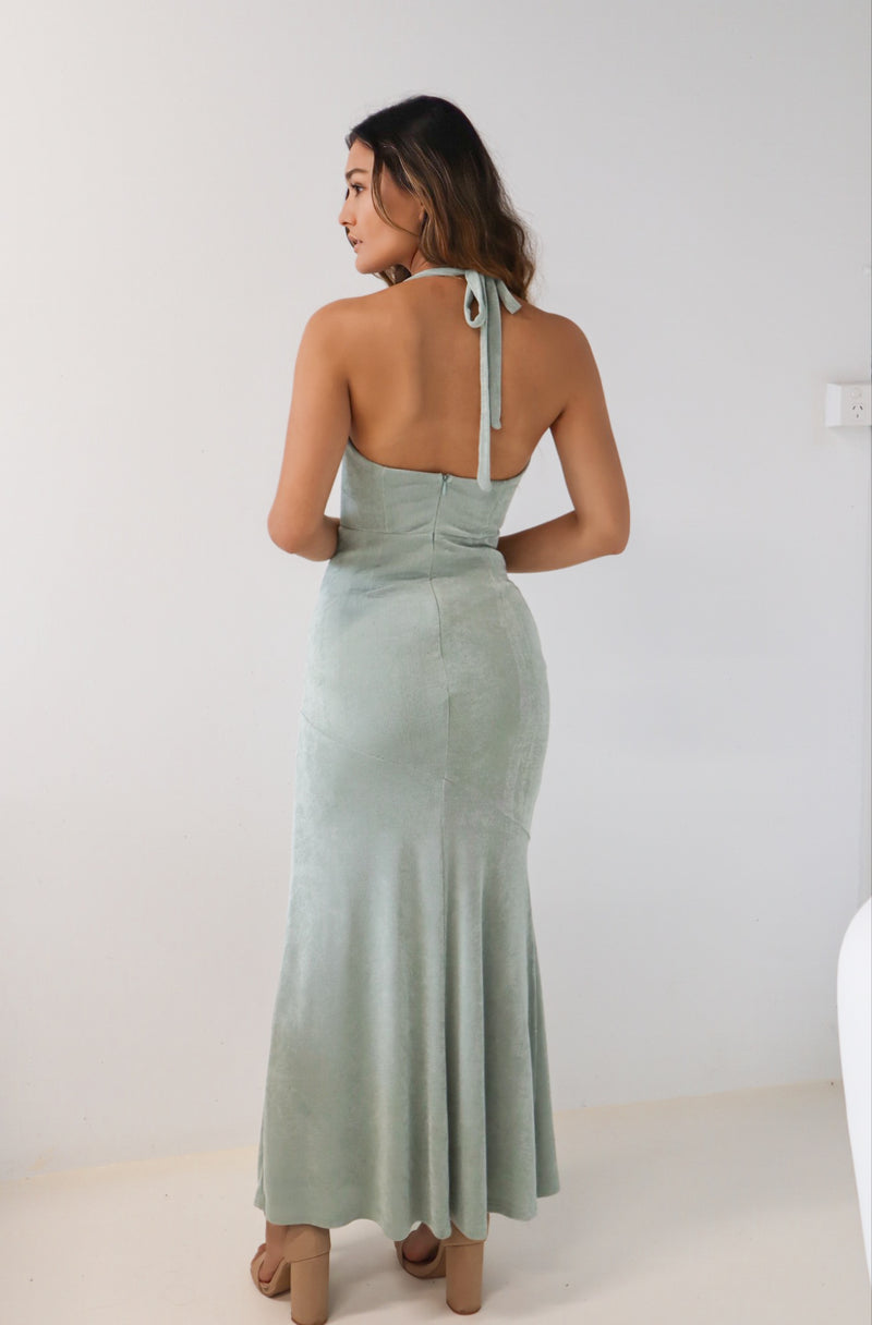Paige Stretch Midi - Sage Green Cute Semi Formal Cocktail Slip Dress Runway Goddess Paige Stretch Midi - Sage Green Cute Semi Formal Cocktail Slip Dress Runway Goddess
