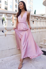 Pandora Multiway Gown - Blush Pink Satin