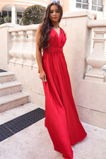 Pandora Multiway Gown - Red Satin