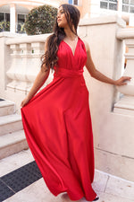 Pandora Multiway Gown - Red Satin